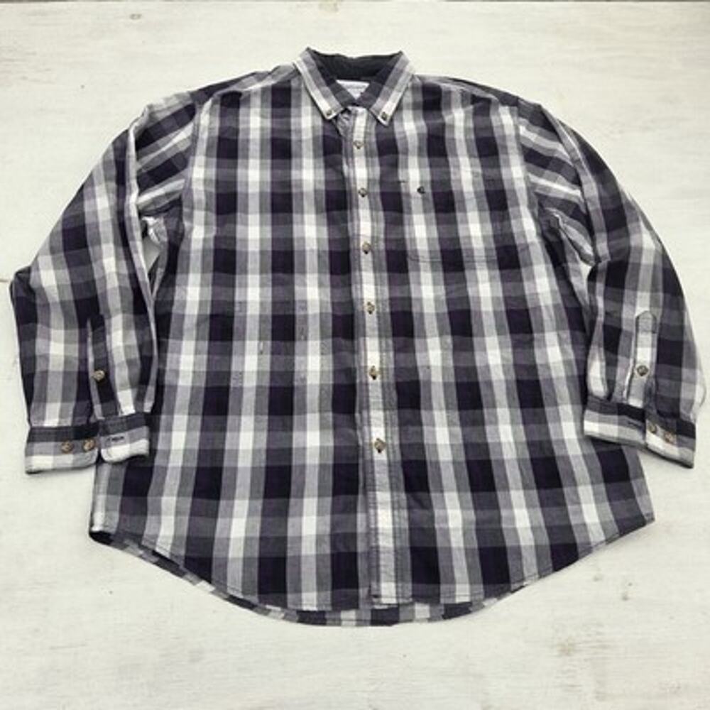 Carhartt Shirt Mens XL Purple Plaid Original Fit Long Sleeve Button Up Workwear